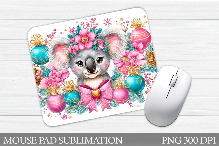 Cute Koala Mouse Pad Design. Christmas Mouse Pad Sublimation