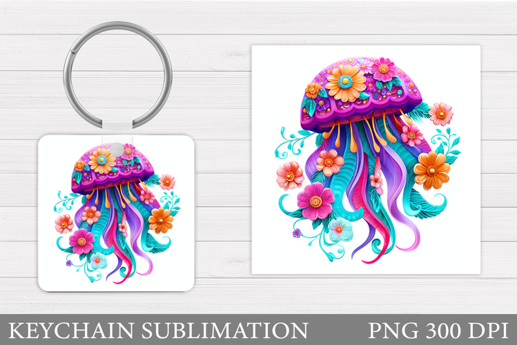 Jellyfish Keychain Sublimation. Jellyfish Sublimation