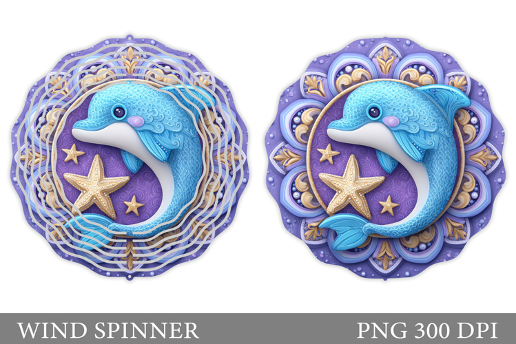 Dolphin Wind Spinner Sublimation. Sea Wind Spinner Design