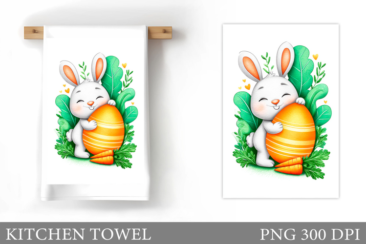 Easter Bunny Kitchen Towel. Bunny Kitchen Towel Sublimation