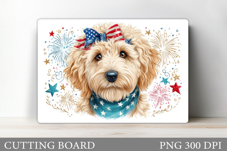 Patriotic Dog Cutting Board. Patriotic Cutting Board Design example image 1