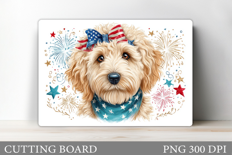 Patriotic Dog Cutting Board. Patriotic Cutting Board Design