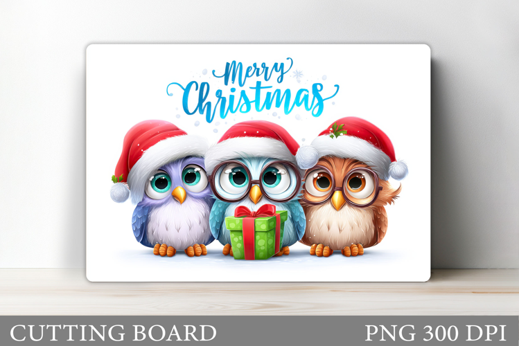 Christmas Owl Cutting Board. Christmas Cutting Board