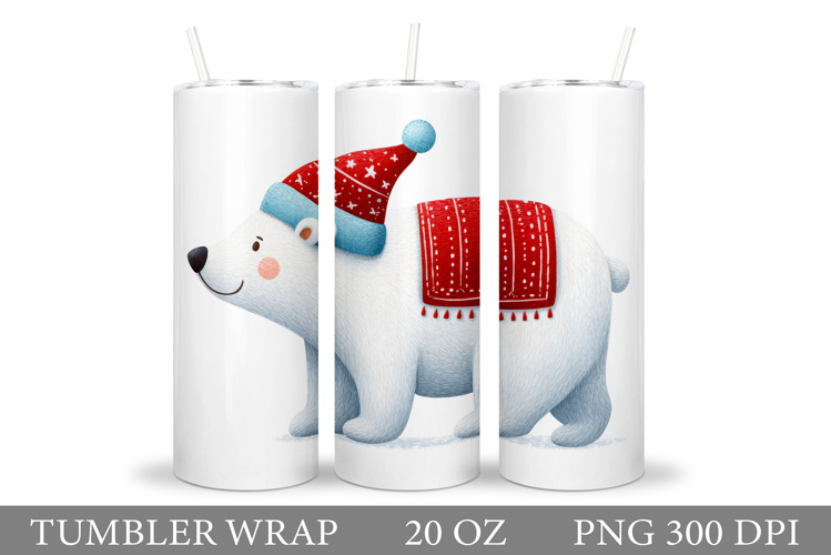 Polar Bear Tumbler Design. Christmas Tumbler Sublimation