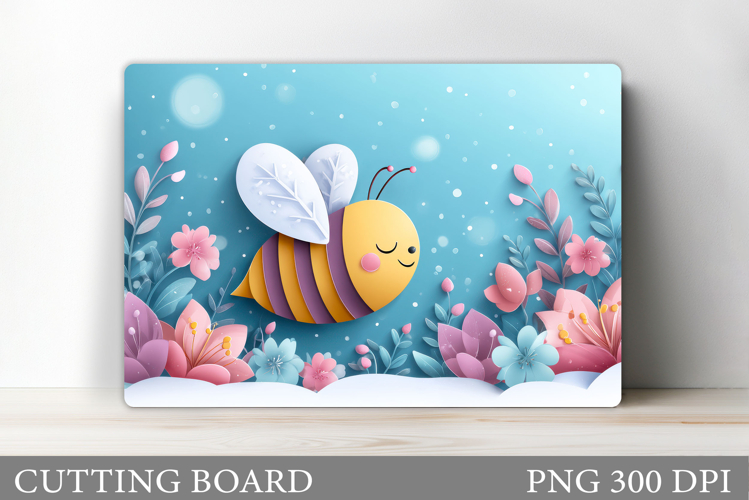 Cute Bee Cutting Board Design. Flowers Kitchen Cutting Board