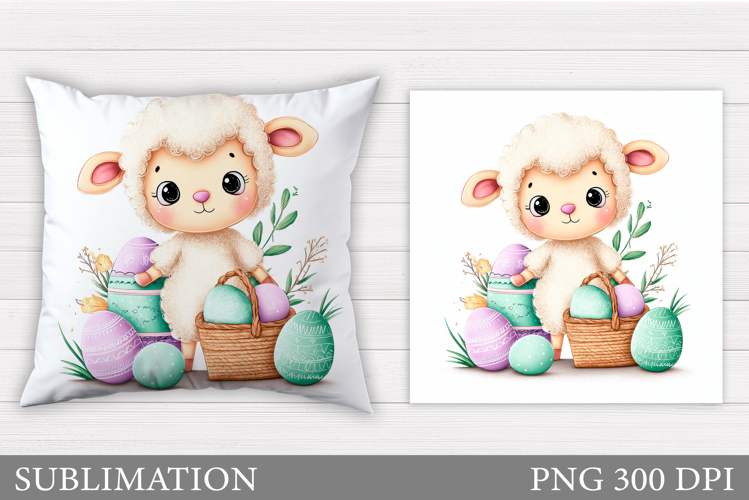 Easter Lamb Pillow Design. Easter Pillow Sublimation