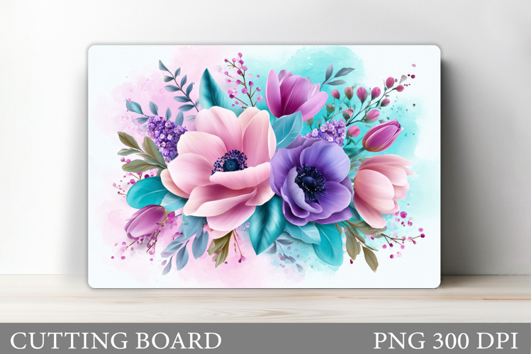 Flowers Cutting Board. Floral Cutting Board Sublimation