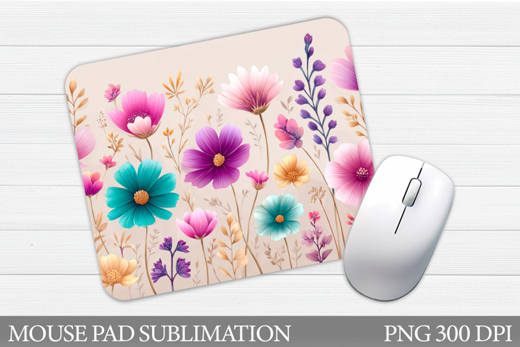 Wildflowers Mouse Pad. Floral Mouse Pad Design
