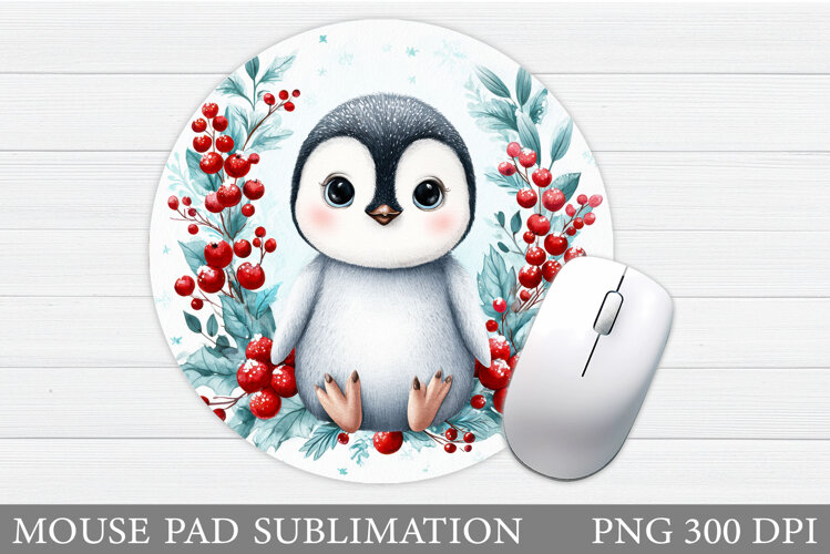 Christmas Penguin Mouse Pad. Christmas Mouse Pad Design example image 1