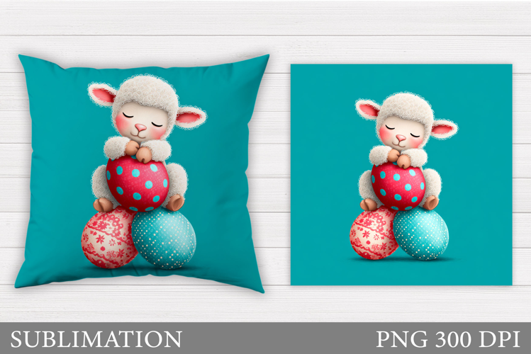 Easter Lamb Pillow Design. Easter Pillow Sublimation