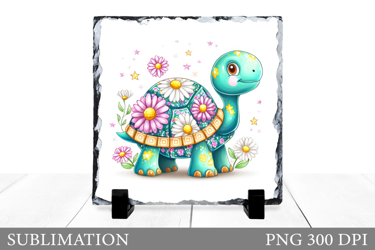 Cute Turtle Sublimation. Cute Turtle Slate Design