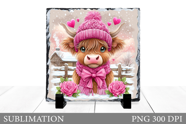Christmas Cow Sublimation. Christmas Cow Slate Design