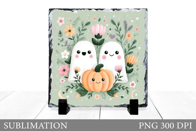 Halloween Ghost Slate Design. Halloween Slate Sublimation