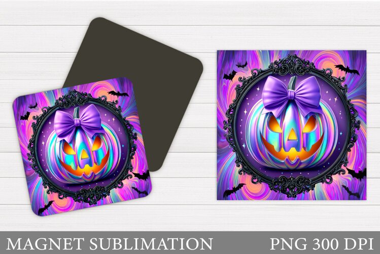Halloween Pumpkin Magnet. Halloween Magnet Sublimation example image 1