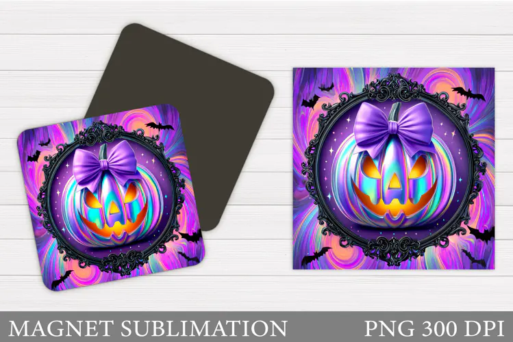 Halloween Pumpkin Magnet. Halloween Magnet Sublimation