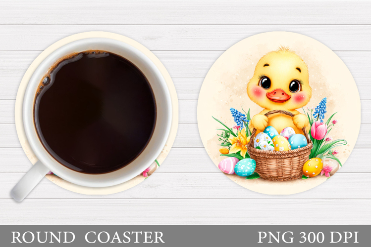 Easter Duck Coaster Sublimation. Duck Coaster Design