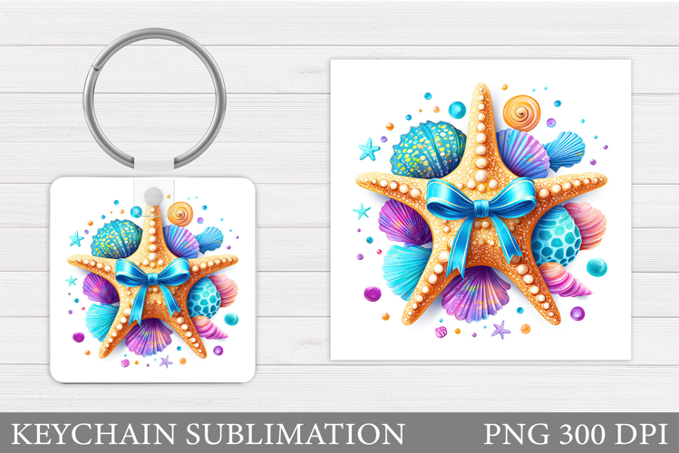 Starfish Keychain Design. Starfish Sublimation