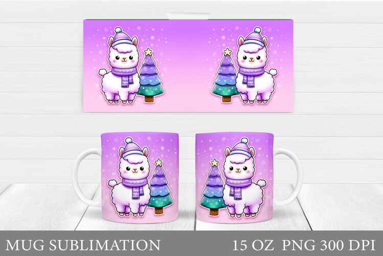 Christmas Lama Mug Design. Christmas Mug Sublimation example image 1