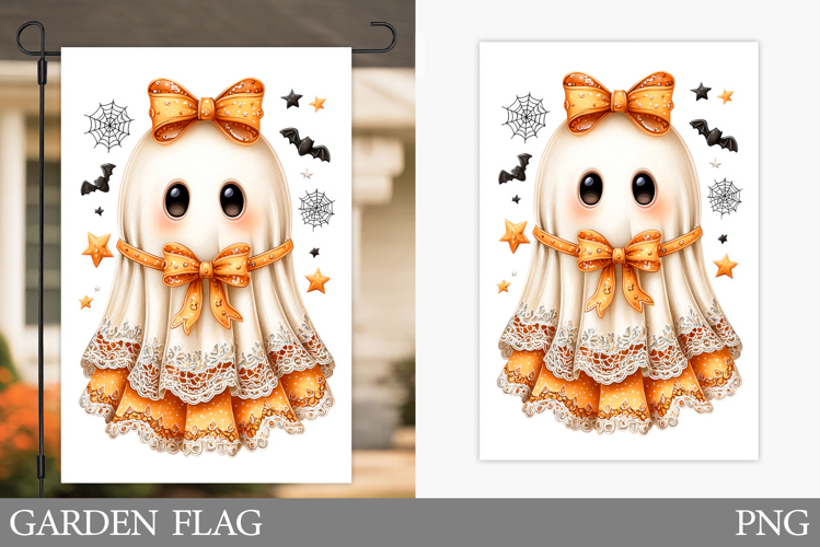 Ghost Garden Flag Design. Halloween Garden Flag Sublimation