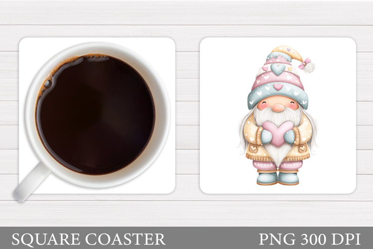 Valentines Gnome Coaster. Valentines Coaster Sublimation