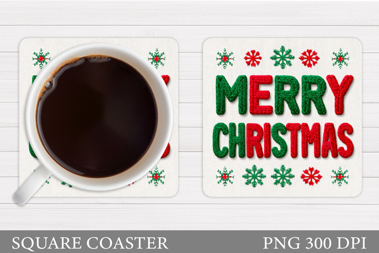 Merry Christmas Coaster. Christmas Coaster Design