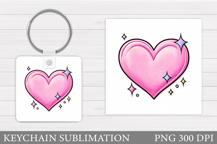 Heart Keychain Design. Valentine Keychain Sublimation