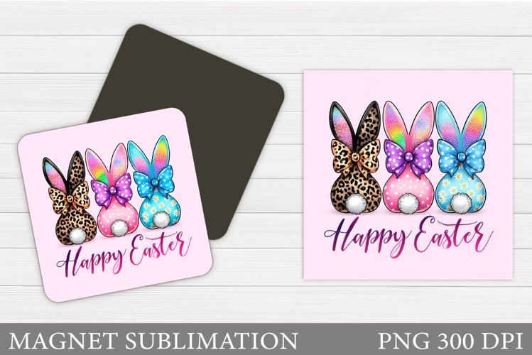 Happy Easter Magnet Design. Easter Bunny Magnet Sublimation