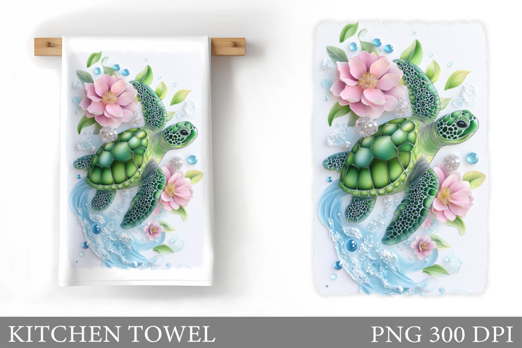 Turtle Kitchen Towel Design. Sea Turtle Sublimation