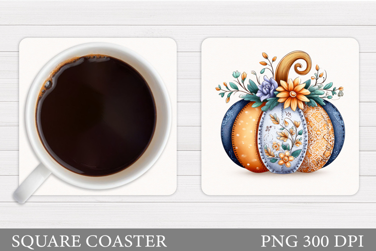 Patchwork Pumpkin Coaster. Fall Coaster Sublimation