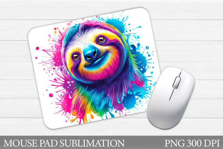 Cute Sloth Mouse Pad Design. Cute Sloth Sublimation