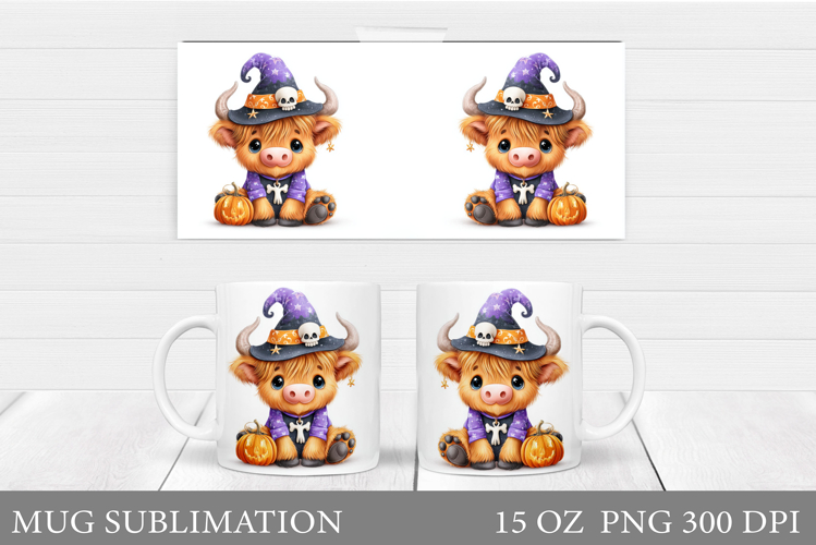 Halloween Cow Mug Design. Halloween Cow Sublimation