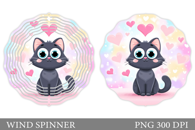Valentines Cat Wind Spinner. Valentines Wind Spinner Design