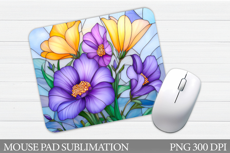Flowers Mouse Pad Sublimation. Floral Mouse Pad Design