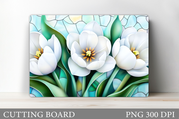 Tulips Cutting Board Design. Flowers Kitchen Cutting Board