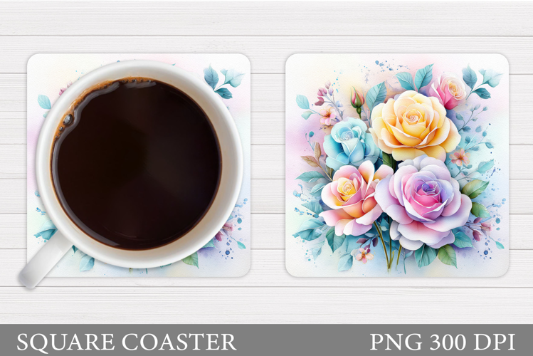 Roses Coaster Design. Roses Sublimation