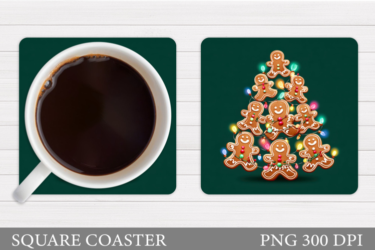 Gingerbread Coaster Design. Christmas Coaster Sublimation