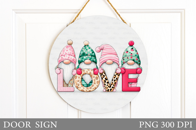 Valentines Gnome Door Sign. Valentines Door Sign Design