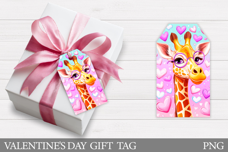 Valentines Giraffe Gift Tag. Valentine Gift Tag Printable