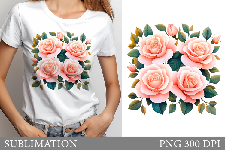 Roses Sublimation. Roses T-Shirt Sublimation