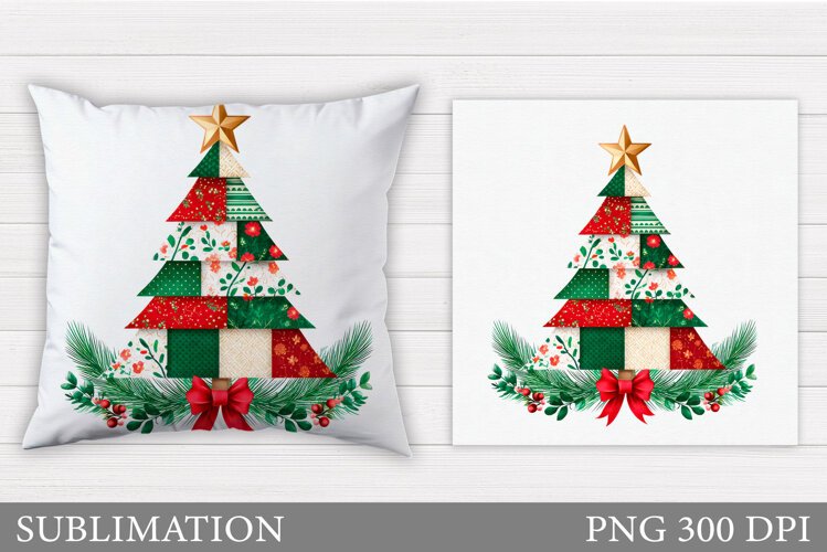 Christmas Tree Pillow Design. Christmas Pillow Sublimation example image 1