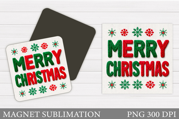 Merry Christmas Magnet Design. Christmas Magnet Sublimation