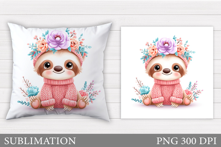 Cute Sloth Pillow Sublimation. Cute Sloth Sublimation