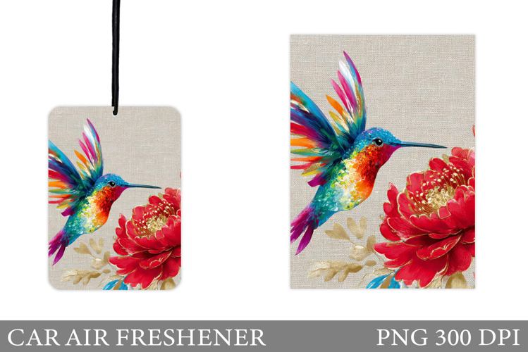 Hummingbird Car Air Freshener. Flowers Car Air Freshener