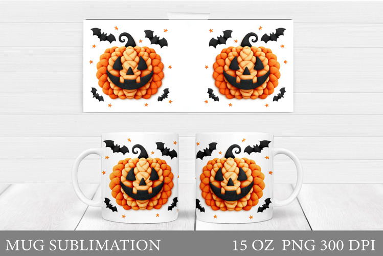 Halloween Pumpkin Mug Design. Halloween Mug Sublimation