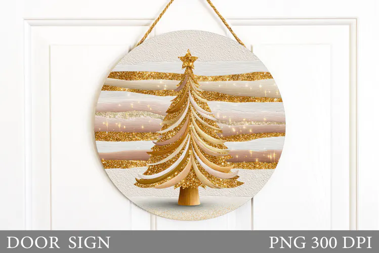 Christmas Tree Door Sign. Christmas Door Sign Design
