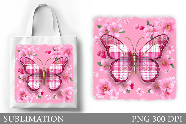 Butterfly Tote Bag Design. Flowers Tote Bag Sublimation