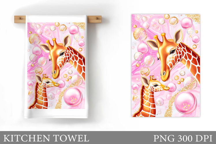 Giraffe Kitchen Towel Design. Giraffe Sublimation