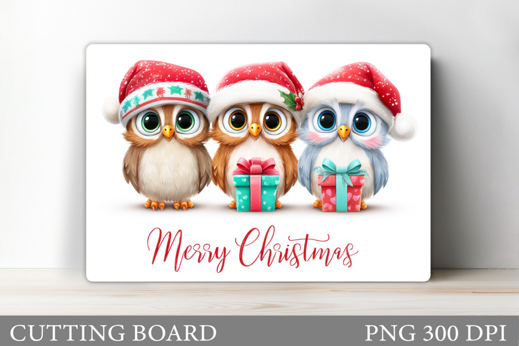 Christmas Owl Cutting Board. Christmas Cutting Board