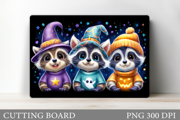 Halloween Raccoon Cutting Board. Halloween Cutting Board
