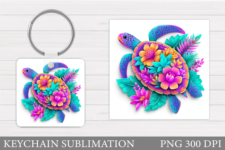 Sea Turtle Keychain Design. Sea Turtle Sublimation